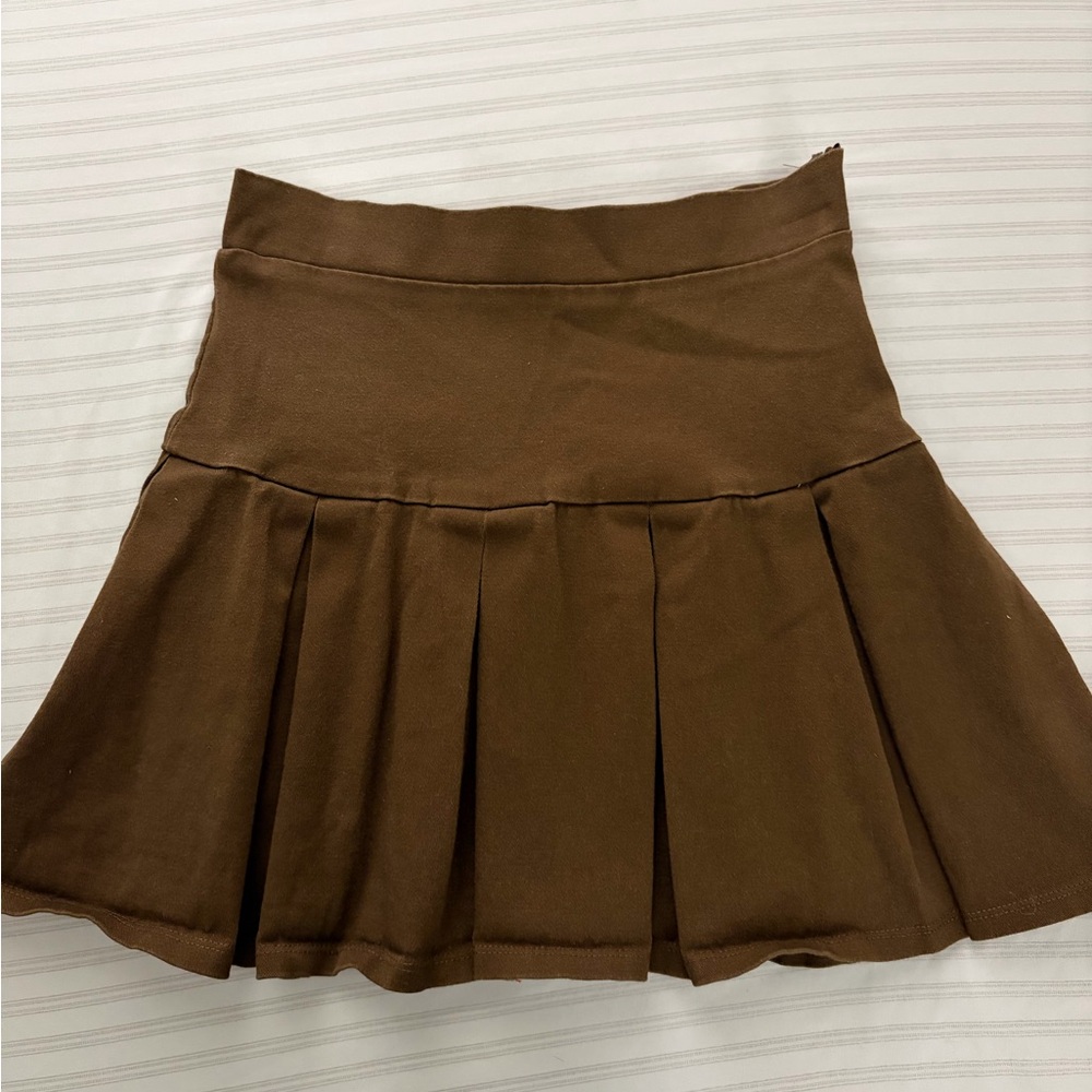 Brown Pleated Women's Skirt